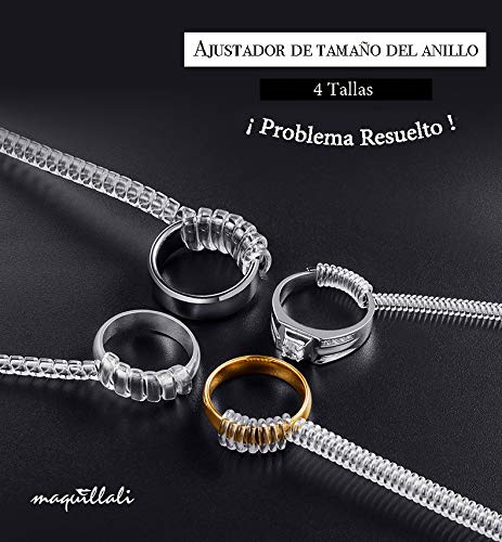 8 piezas de diferentes tamaños de anillo invisible ajustador de anillo  ajustador con 10 piezas de paño de pulido para anillo suelto para anillo  ancho ajustador de joyería pulido